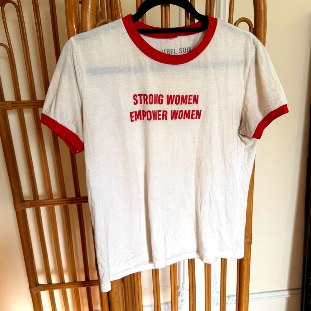 Vintage Strong Women Graphic Ringer T-Shirt